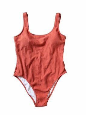 NWT PINK Victoria's Secret Rust Orange
Textured Ribbed One Piece Swimsuit,Size L
